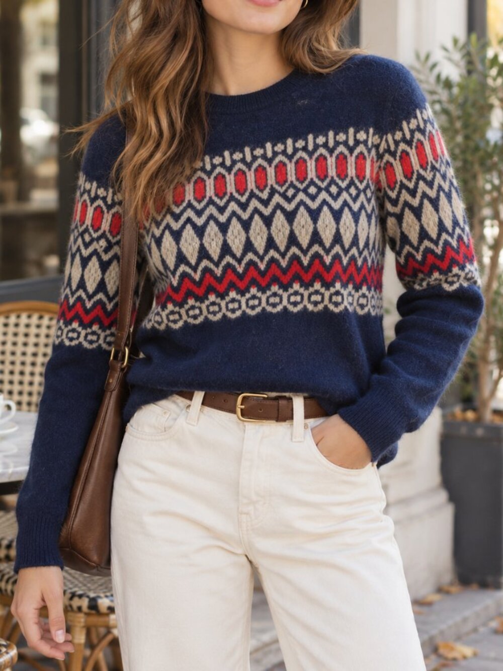 Vineyard Vines Merino Wool Fair Isle Sweater Women M Nordic Preppy